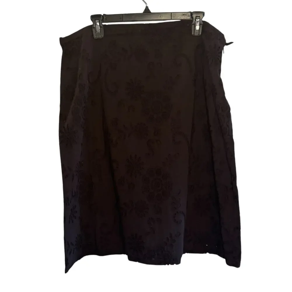 Forth & Towne A Gap Brand 100% Cotton Brown Eyelet Size 16 Skirt